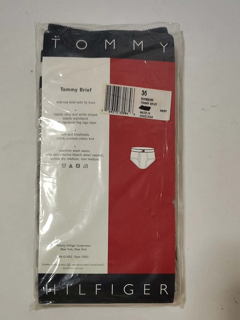 Vintage Tommy Hilfiger Gray Men's Brief - 1 Pair - Size 36 - NIP